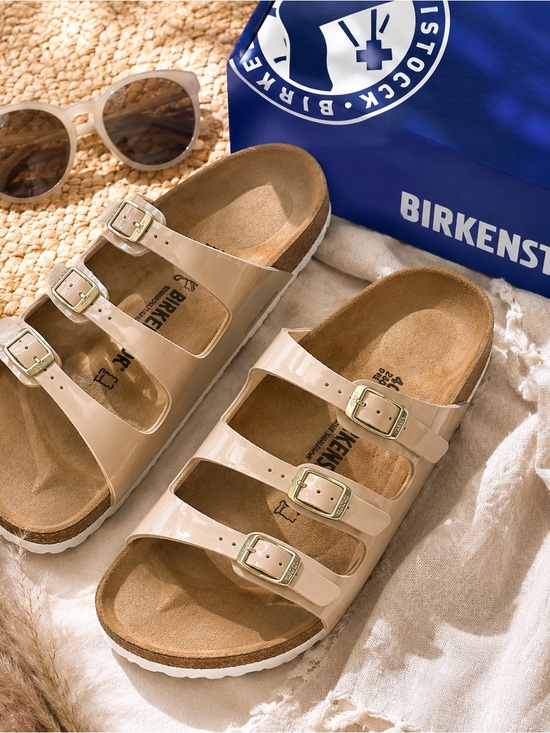 Birkenstock Shoes - Birkenstock Florida BS Patent Sand Slide Sandals 1031757 Womens 9 Regular